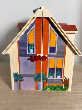 Vintage Playmobil 2005 Foldable Dollhouse Retro Carry Case Toy
